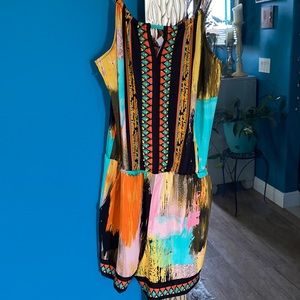 Multicolored spaghetti strap romper